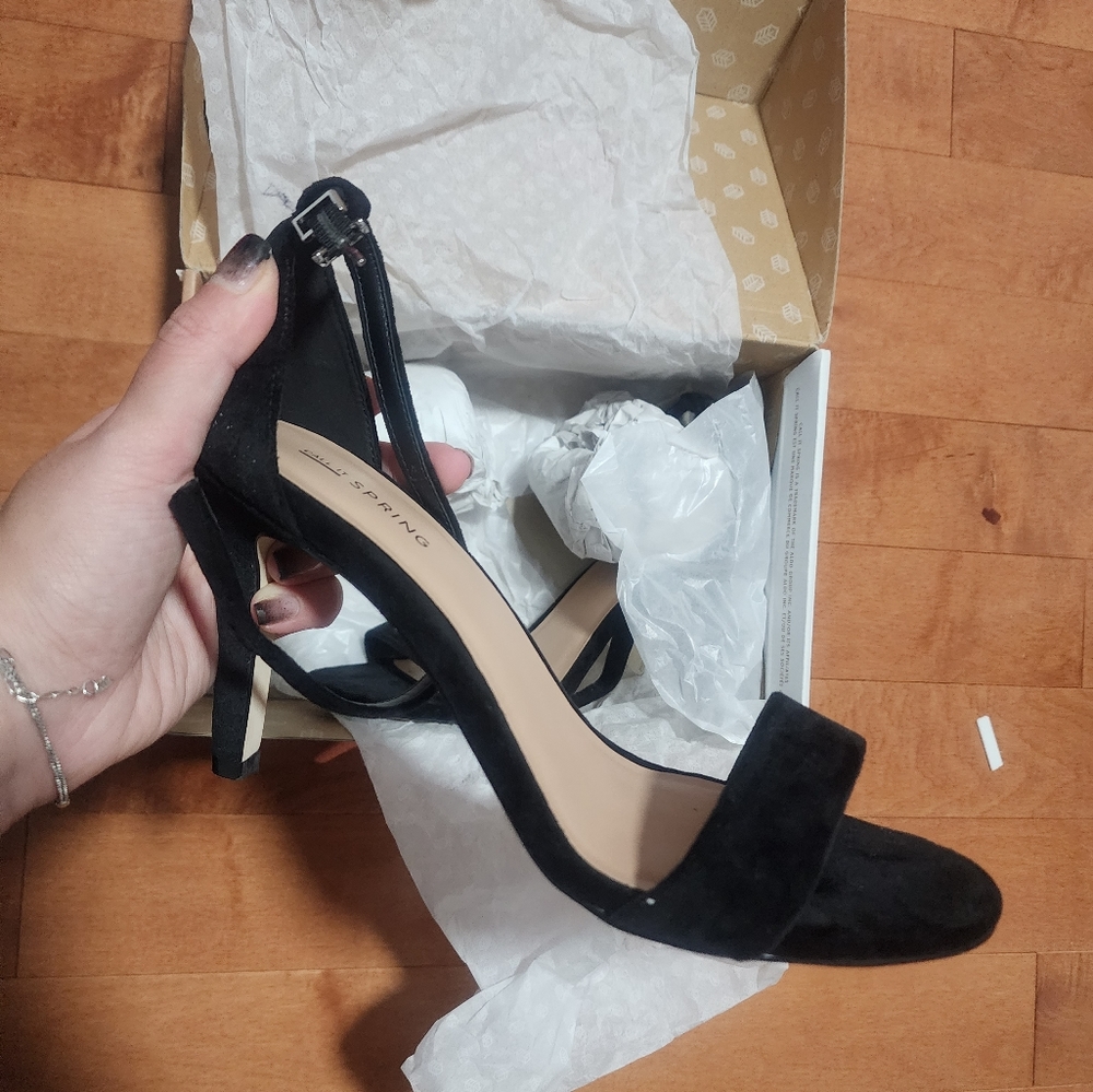 Ahlberg Heels Black BK Velvet Size US10